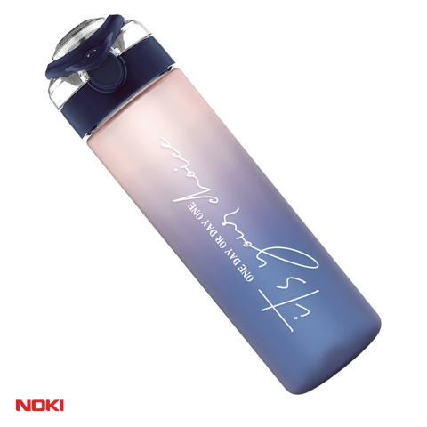 Sticle si recipiente apa - Sticla de apa Noki T-0111 din tritan fara BPA, 630 ml, deschidere automata cu buton si blocare, maner de transport, culori asortate