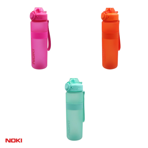 Sticla de apa Noki T-0117 Soft Touch din PETG, 1000 ml, deschidere automata cu buton, maner de transport fix, culori asortate [3]
