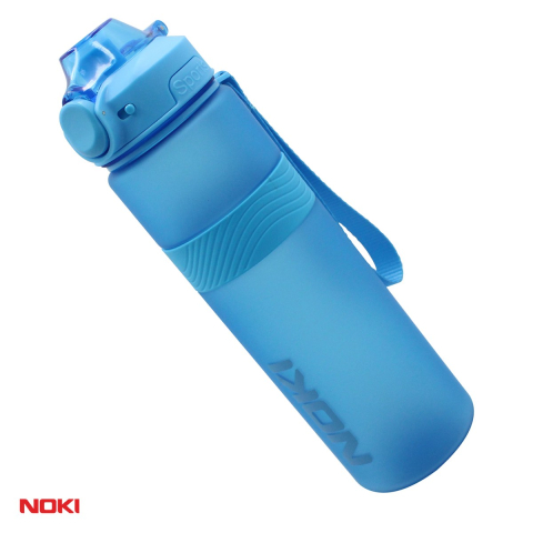 Sticle si recipiente apa - Sticla de apa Noki T-0117 Soft Touch din PETG, 1000 ml, deschidere automata cu buton, maner de transport fix, culori asortate