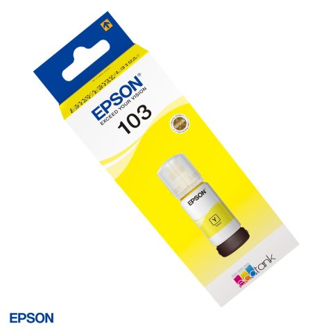 Cartuse inkjet - Sticla de cerneala Epson 103 EcoTank, 65 ml, cerneala dye, randament 7.000-7.500 pagini, pentru imprimante EcoTank, galben, C13T00S44A