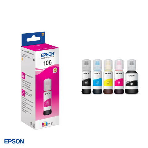 Sticla de cerneala Epson 106 EcoTank, 70 ml, randament 5.000 pagini, pentru ET-7700, ET-7750, L7160 si L7180, magenta, C13T00R340 [3]
