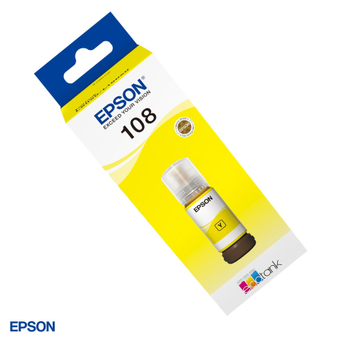 Imprimante - Sticla de cerneala Epson 108 EcoTank, 70 ml, cerneala dye, randament 7.200 pagini, pentru L8050 si L18050, galben, C13T09C44A
