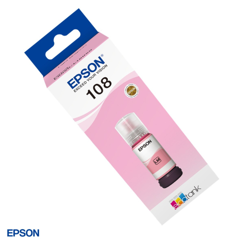 Imprimante - Sticla de cerneala Epson 108 EcoTank, 70 ml, cerneala dye, randament 7.200 pagini, pentru L8050 si L18050, magenta deschis (Light Magenta), C13T09C64A