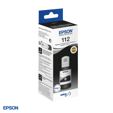 Sticla de cerneala Epson 112 EcoTank, 127 ml, cerneala pigment, randament 7.500 pagini, pentru imprimante EcoTank, negru, C13T06C14A [3]