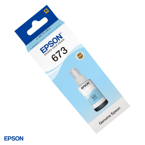 Cartuse inkjet - Sticla de cerneala Epson T6735 EcoTank, 70 ml, cerneala dye, set foto de 6 culori, pentru L800, L805, L810, L850 si L1800, cyan deschis (Light Cyan), C13T67354A