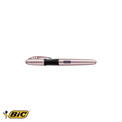 Stilou Bic Xpen Chrome roz metalic, penita din iridiu, reincarcabil, pentru scoala si birou [3]