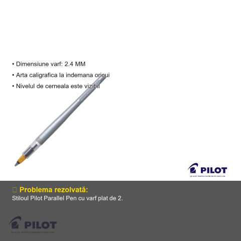 Stilou caligrafic Pilot Parallel Pen, varf plat 2.4mm, pentru scriere artistica si caligrafica [2]