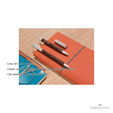 Stilou Faber-Castell Ambition corp din lemn de cocos, penita otel inoxidabil, pentru scriere premium [1]