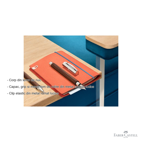 Stilou Faber-Castell Ambition, corp din lemn de nuc, penita otel inoxidabil, pentru scriere eleganta [1]