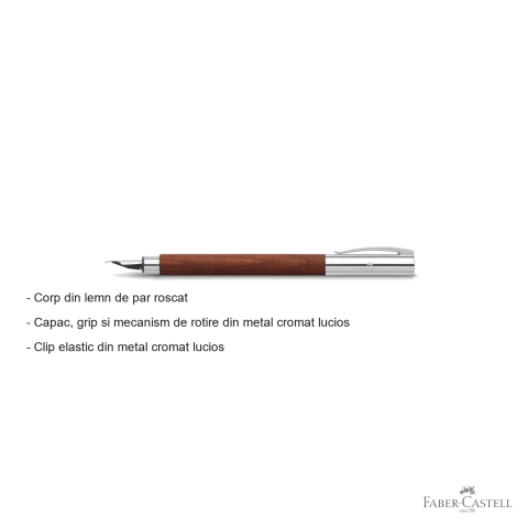 Stilou Faber-Castell Ambition corp din lemn de par roscat, penita otel inoxidabil, pentru scriere premium [1]