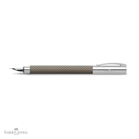 Stilou Faber-Castell Ambition OpArt Black Sand, penita otel inoxidabil M, design guilloche, pentru scris premium [3]