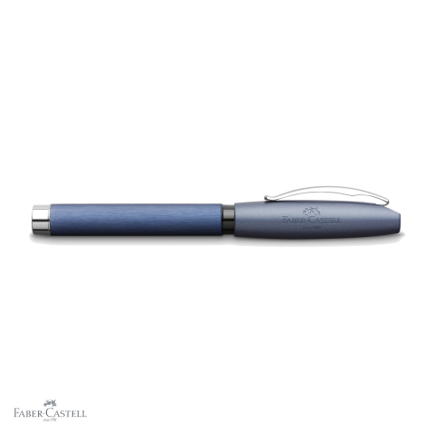 Stilou Faber-Castell Essentio Aluminium, penita otel inoxidabil M, design clasic modern, albastru [3]
