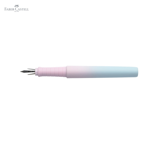 Stilou Faber-Castell Flow Poly Pen, varf M, culoare bleu-roz gradient, plastic reciclat, scriere lina si ergonomica [4]