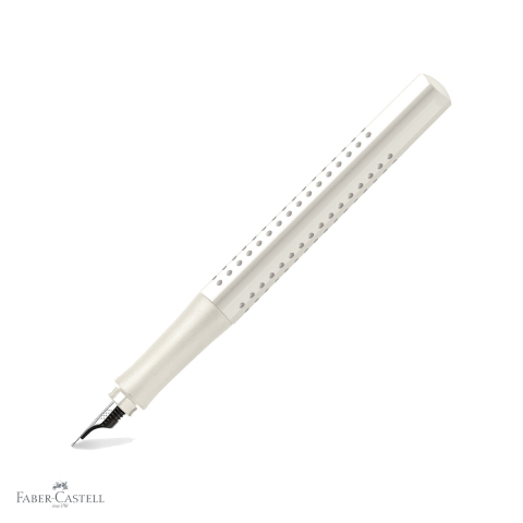 Stilouri - Stilou Faber-Castell Grip 2010 alb cocos, penita din otel inoxidabil marime M, pentru dreptaci si stangaci