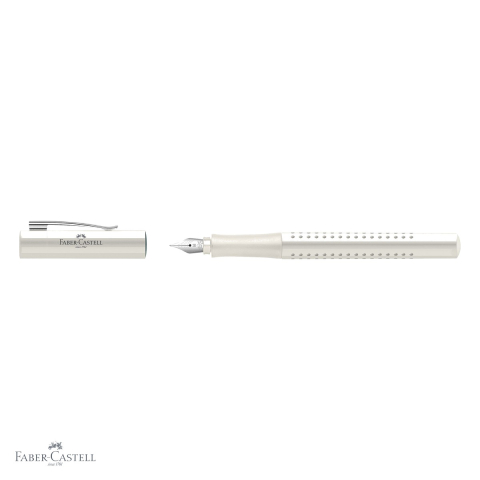 Stilou Faber-Castell Grip 2010 alb cocos, penita din otel inoxidabil marime M, pentru dreptaci si stangaci [3]