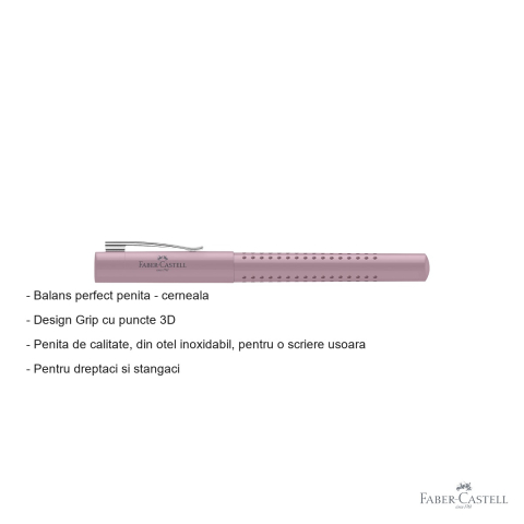 Stilou Faber-Castell Grip 2010 Rose, penita din otel inoxidabil, pentru dreptaci si stangaci [1]