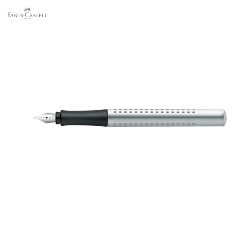 Stilou Faber-Castell Grip 2011 argintiu, penita M din otel inoxidabil, pentru dreptaci si stangaci [4]