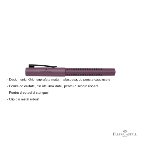 Stilou Faber-Castell Grip 2011 Berry, penita otel inoxidabil, pentru dreptaci si stangaci [1]