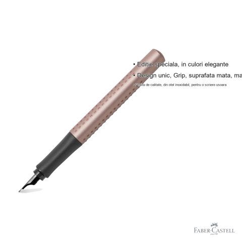 Stilou Faber-Castell Grip 2011 editie speciala cupru rose, penita otel inoxidabil, pentru dreptaci si stangaci [2]