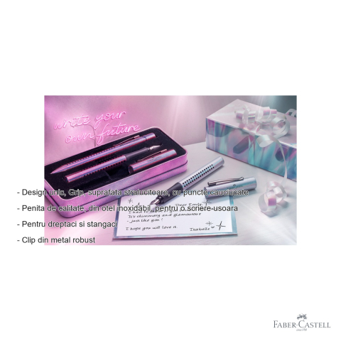 Stilou Faber-Castell Grip 2011 Glam Violet, penita otel inoxidabil, pentru dreptaci si stangaci [1]