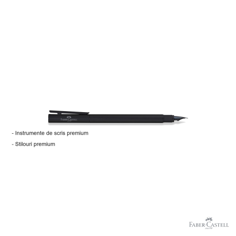 Stilou Faber-Castell Neo Slim, corp metalic negru, penita EF din otel inoxidabil, design slim pentru profesionisti [1]