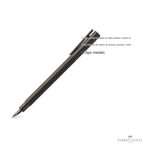 Stilou Faber-Castell Neo Slim din aluminiu anodizat negru, penita otel inoxidabil M, pentru profesionisti [2]