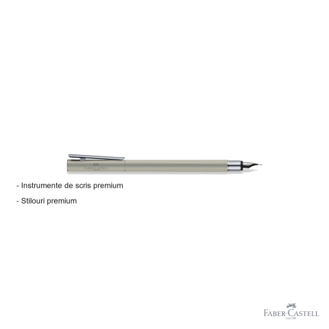 Stilou Faber-Castell Neo Slim Metal Mat, penita EF din otel inoxidabil, pentru profesionisti [1]