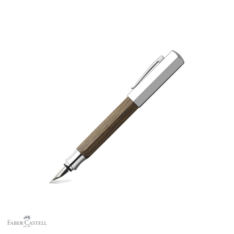 Stilouri premium - Stilou Faber-Castell Ondoro din lemn de stejar, penita otel inoxidabil, corp hexagonal, pentru scriere premium