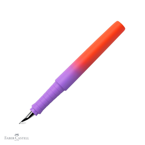 Stilouri - Stilou Faber-Castell Poly Pen Flow, varf M, culoare violet-portocaliu gradient, din plastic reciclat
