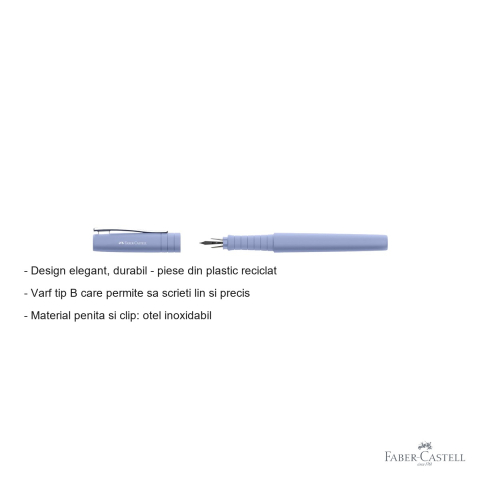 Stilou Faber-Castell Poly Pen, varf B, culoare lila iris, pentru scris elegant si confortabil [1]