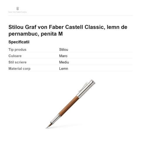 Stilou Graf von Faber Castell Classic, lemn de pernambuc, penita M [2]