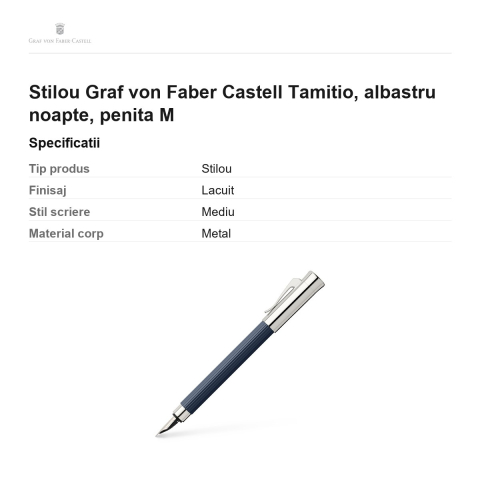 Stilou Graf von Faber Castell Tamitio, albastru noapte, penita M [2]