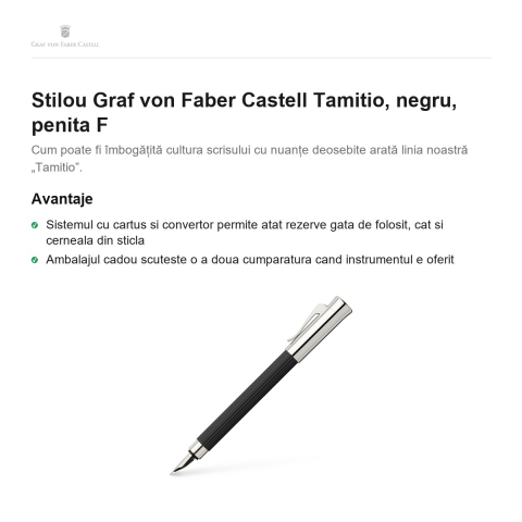 Stilou Graf von Faber Castell Tamitio, negru, penita F [1]