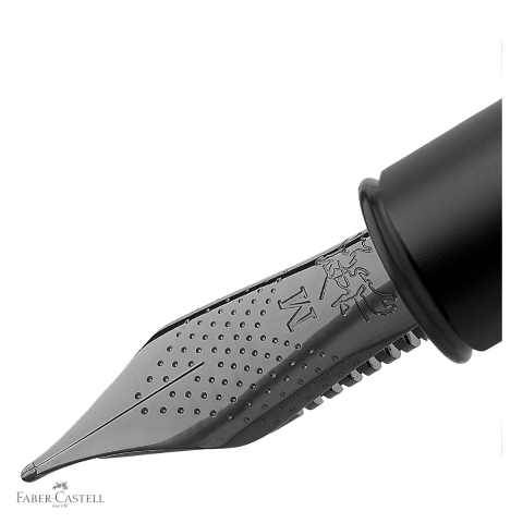 Stilou premium Faber-Castell Ambition All Black, penita otel inoxidabil M, design negru mat, pentru scriere profesionala [3]