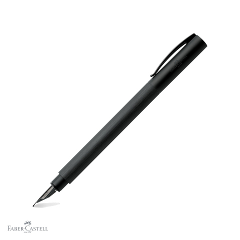Stilouri premium - Stilou premium Faber-Castell Ambition All Black, penita otel inoxidabil M, design negru mat, pentru scriere profesionala