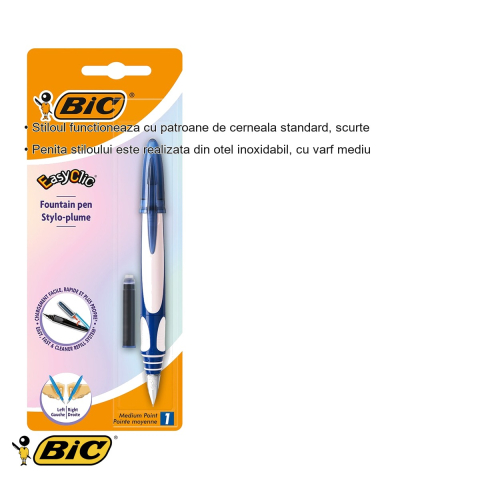 Stilou scolар Bic Easy Clic, reincarcare laterala, grip cauciucat, pentru dreptaci si stangaci [2]