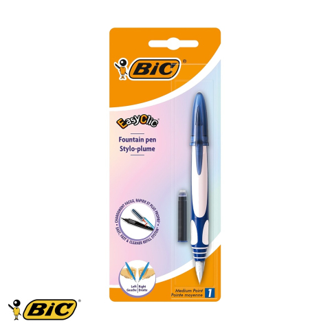 Birotica papetarie - Stilou scolар Bic Easy Clic, reincarcare laterala, grip cauciucat, pentru dreptaci si stangaci