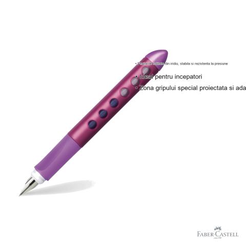 Stilou scolar Faber-Castell Scribolino Blackberry, penita iridiu, ergonomic, pentru dreptaci incepatori [2]