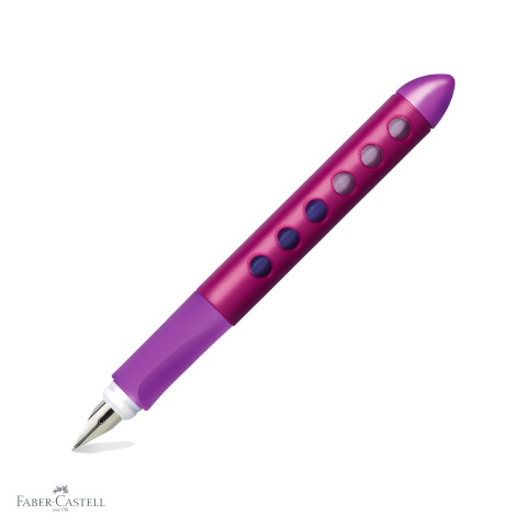 Stilouri - Stilou scolar Faber-Castell Scribolino Blackberry pentru stangaci, penita iridiu, ergonomic, pentru incepatori