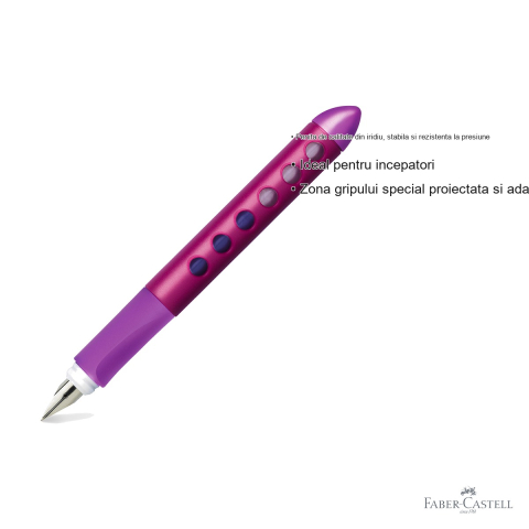 Stilou scolar Faber-Castell Scribolino Blackberry pentru stangaci, penita iridiu, ergonomic, pentru incepatori [2]