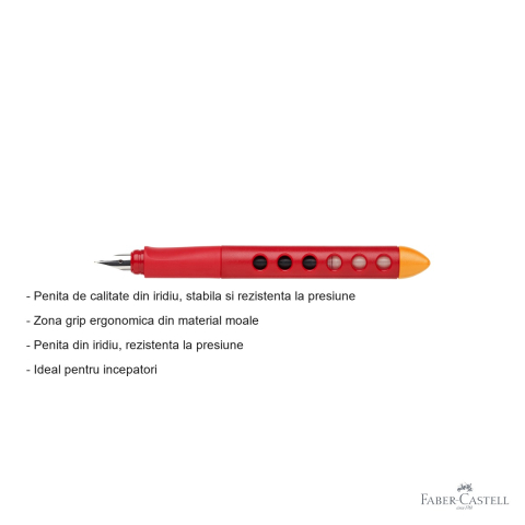 Stilou scolar Faber-Castell Scribolino, penita iridiu, zona grip ergonomica, pentru dreptaci incepatori [1]