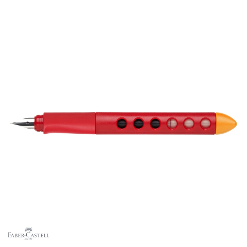 Stilou scolar Faber-Castell Scribolino, pentru stangaci, penita iridiu, rosu [3]
