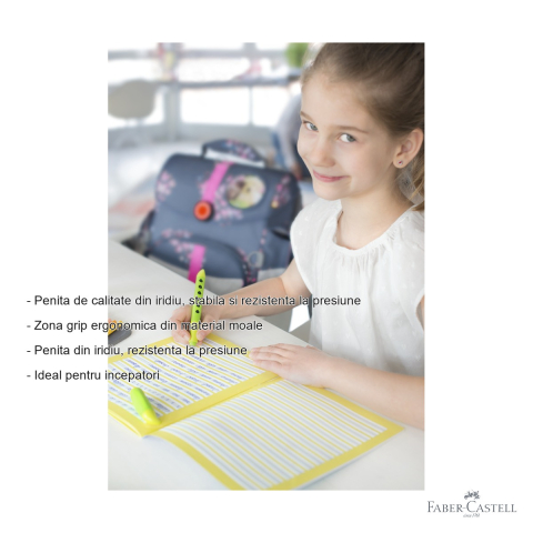 Stilou scolar Faber-Castell Scribolino Vernil, penita din iridiu, ergonomic, pentru dreptaci incepatori [1]