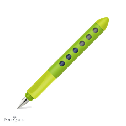 Stilouri - Stilou scolar Faber-Castell Scribolino Vernil, penita din iridiu, ergonomic, pentru dreptaci incepatori