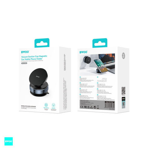 Suport auto BWOO ZJ138, cu ventuza, magnetic, negru [4]