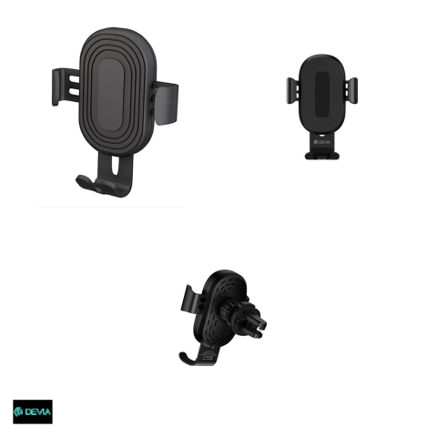 Suport auto Devia Gravity, prindere in grila de ventilatie, incarcare wireless 10 W, gravitational, negru [3]