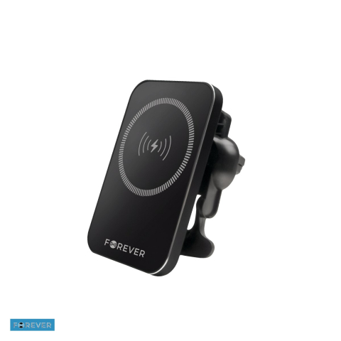 Accesorii IT - Suport auto Forever MACH-100, prindere in grila de ventilatie, incarcare wireless 15 W, magnetic, negru