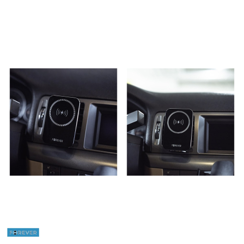 Suport auto Forever MACH-100, prindere in grila de ventilatie, incarcare wireless 15 W, magnetic, negru [4]