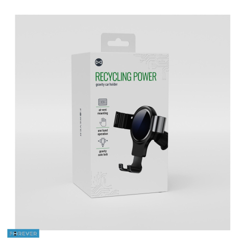 Suport auto Forever Recycling RUS35-G-K, prindere in grila de ventilatie, gravitational, negru [4]