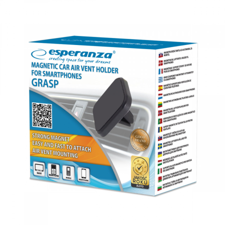 Suport auto magnetic, Esperanza Grasp 94292, cu prindere la grila de ventilatie, negru [4]